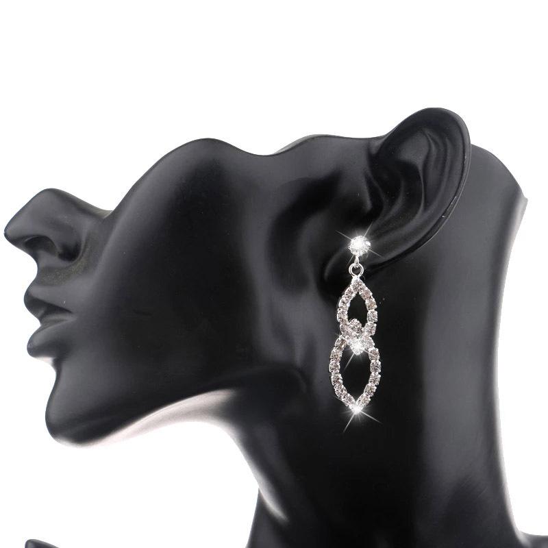 Свадебные серьги, популярные серьги с бриллиантами, цепочка с кисточками и бриллиантами, серьги-гвоздики для невесты