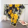 Romantic Flower Language Satin Simulation Silk Printing Large Square Scarf Silk Scarf Shawl Headscarf Neck Protection Scarf