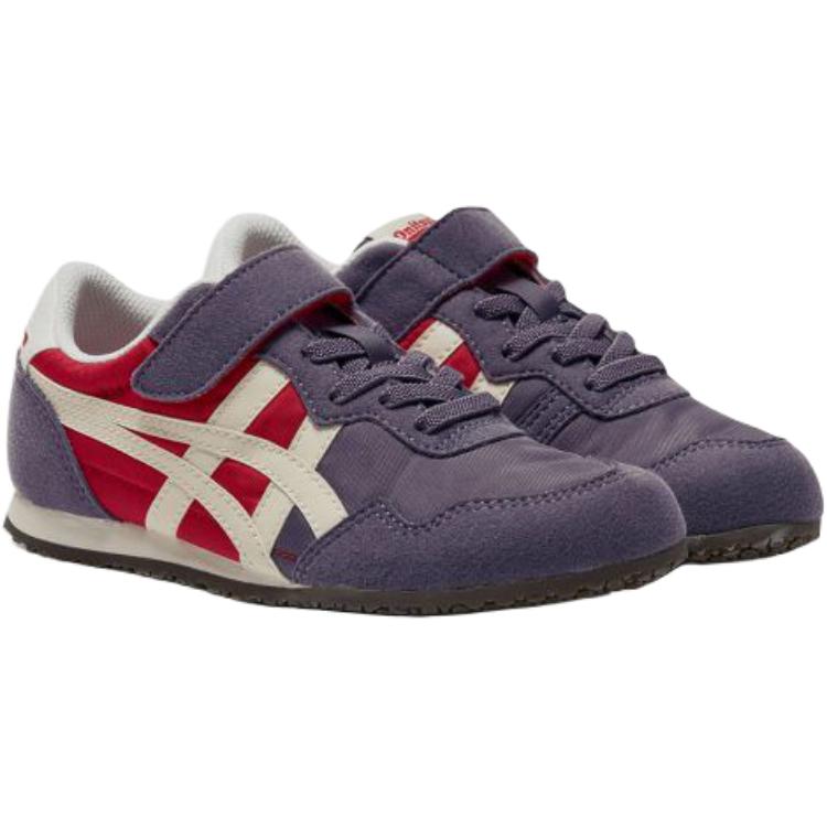 ONITSUKA TIGER Serrano Kids Удобные Мягкие Низкие Повседневные Кроссовки для Детей Фиолетовый Красный 1184A086-500