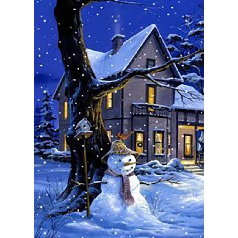5D DIY алмазная живопись снег зимний пейзаж горный хрусталь художественная картина полная алмазная вышивка мозаика украшение дома Подарочный комплект