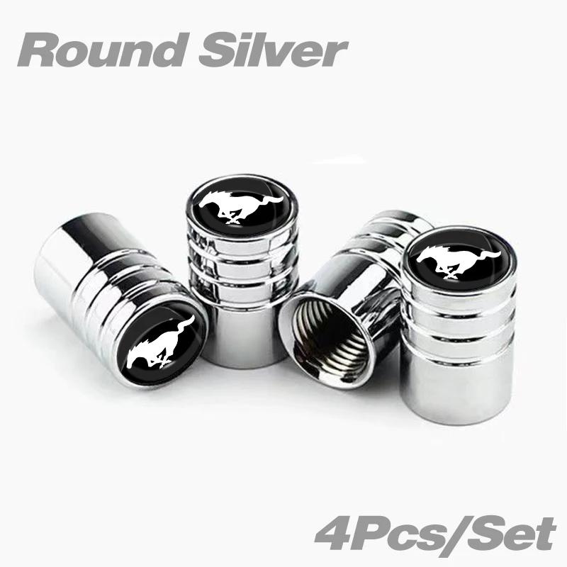 Car Sticker 2025 Hot New 4Pcs/Set Car Wheel Tire Valve Caps Metal Stem Cover For Ford Mustang Explorer FIESTA Focus Shelby GT350
