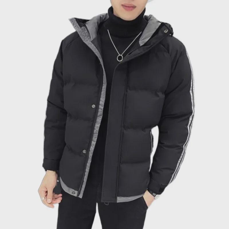 Men's Trendy Hooded Velvet Cotton Jacket – Autumn/Winter 2024: Thick, Warm, Cold-Resistant Casual Wear.