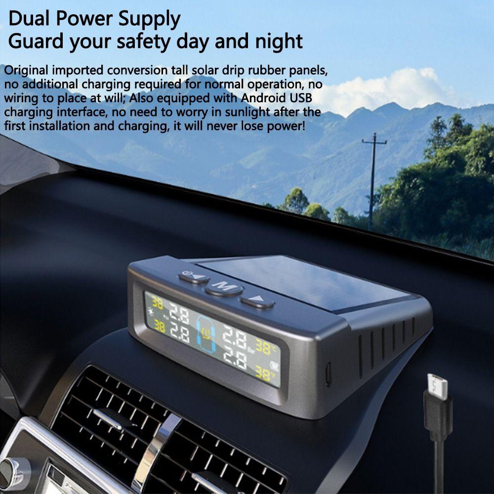 Wireless Tire Pressure Monitoring System Temperature Warning Fuel Save  Truck Monitoring