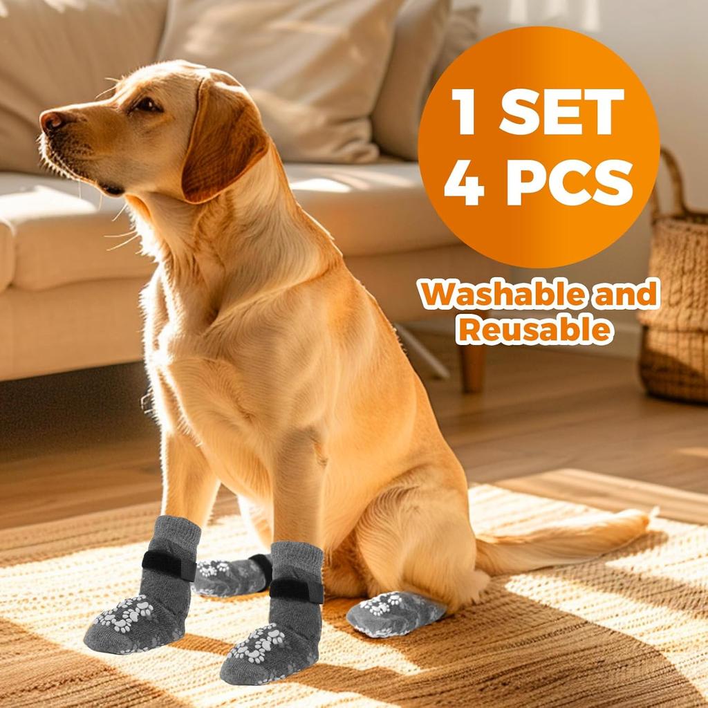 Anti-Slip Dog Socks Prevent Licking Paws,Dog Socks with Grippers for Senior Dogs Walk on Hardwood Floor,Dog Grippers with Strong Traction,Dog
