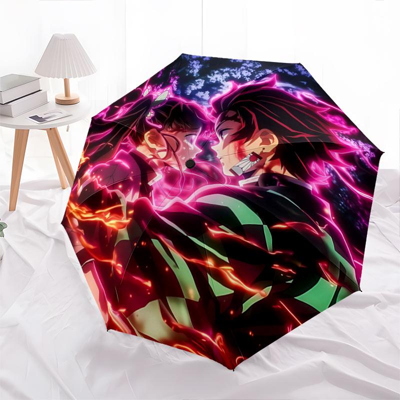 1pc Demon Slayer Character Automatic Opening and Closing Umbrella - Small Umbrella Suitable for Various Occasions G021