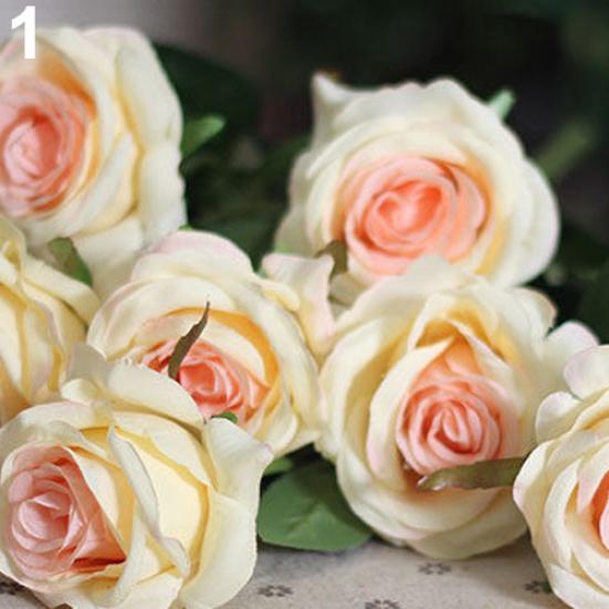 1 шт., 1 голова, реалистичный искусственный искусственный шелк, роза, искусственный цветок, свадебный декор для невесты