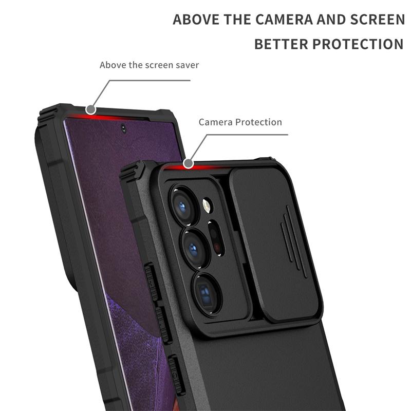 Для Samsung Galaxy Note 20 Ultra 5G чехол Slide Lens Protect Чехол Phoen для Samsung Note20 Note20Ultra Armor Kickstand Задняя крышка