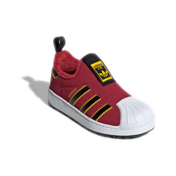 adidas Оригинальные Superstar 360 Wtr C Прочные Дышащие Низкие Детские Кеды для Скейтбординга Детские кроссовки Красный Черный EE6417