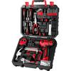 126-Piece Tool Set with 8V Electric Drill, Pink, for Home Use, DIY, Furniture Assembly, Home Maintenance, and Repairs, Includes Convenient Storage Cas
