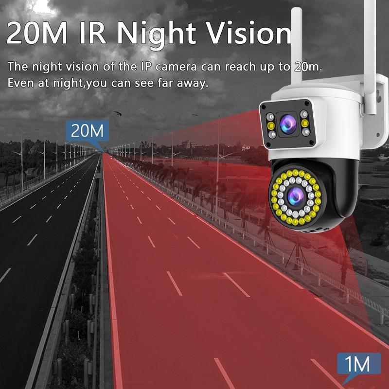 4MP 2K  IP WiFi Security Camera PTZ Dual Lens / Screen CCTV Outdoor Waterproof WiFi Surveillance Cameras Smart Home Security Camera