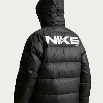 Мужские пуховики Nike WINDRUNNER Мужские Черные С капюшоном (Несъемный) Умеренный