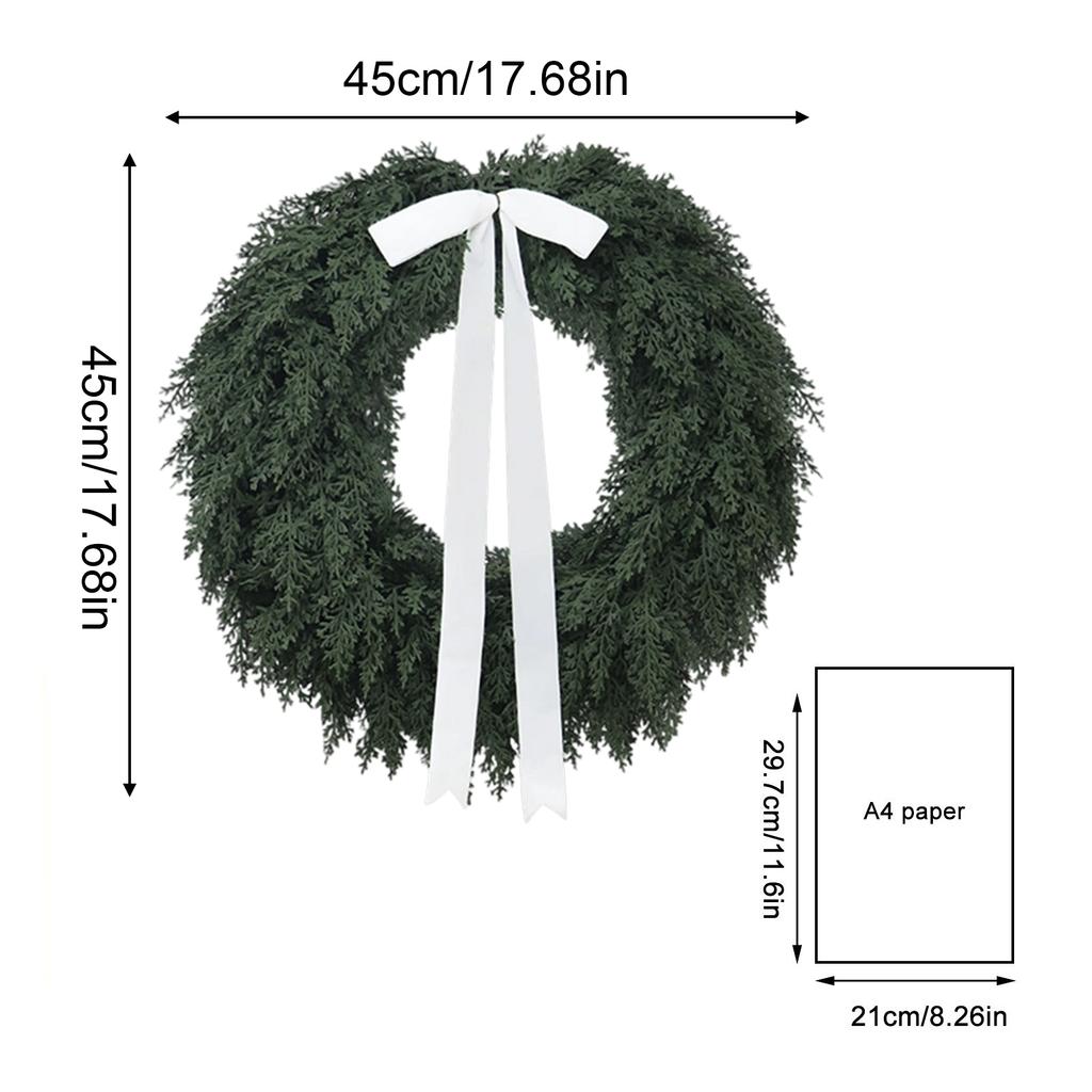 Рождественский венок из искусственной пихты с натуральным видом, зеленый