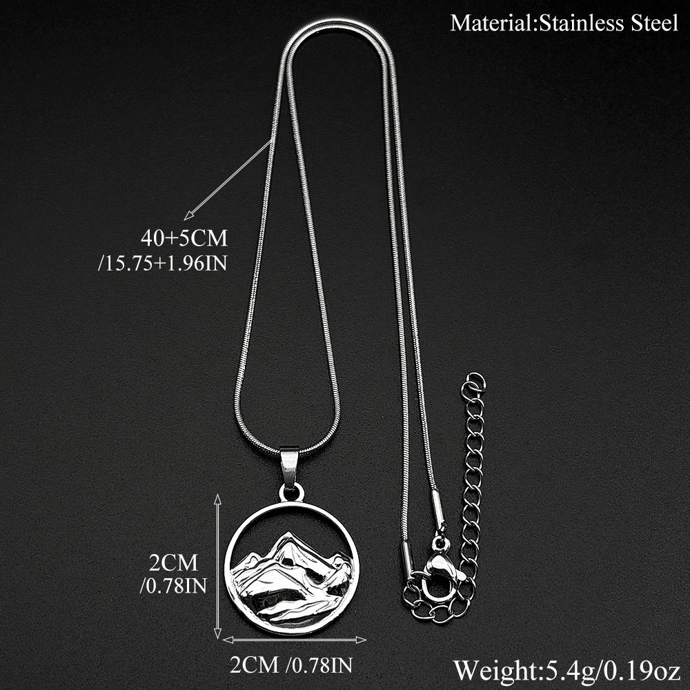 Snowy Mountain Peak Necklace For Women Men Top Hill Gold Color Chokers Hiking Outdoor Travel Stainless Steel Jewelry Gifts