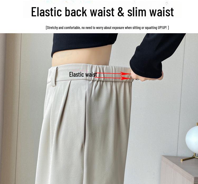 2024 Women's High Waist Wide Leg Suit Pants - Korean Fashion, Spring/Autumn, Loose & Casual Fit