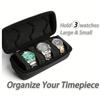 [Жесткий чехол для часов] 3 шт. Жесткий дорожный чехол для часов, Органайзер для хранения часов, с мягкой подушкой из пеноматериала, ручка