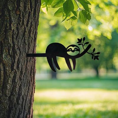 1 шт. Железное украшение для забора в виде ленивца, Подарок-ленивец для женщин, Может использоваться для деревьев во дворе, Садов, Садовых опор, Украшения забора.