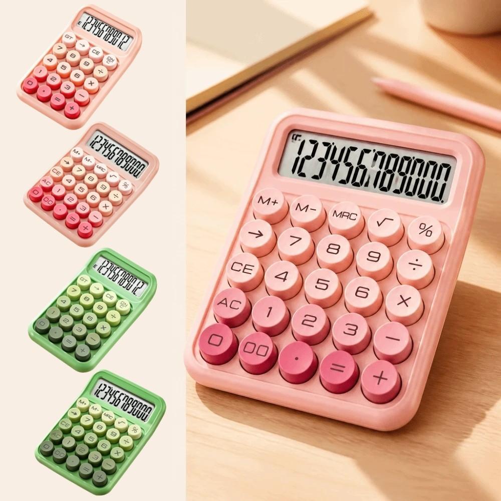 Gradient Color Mechanical Keyboard Calculator 12 Digit Desktop Student Calculator Business Use