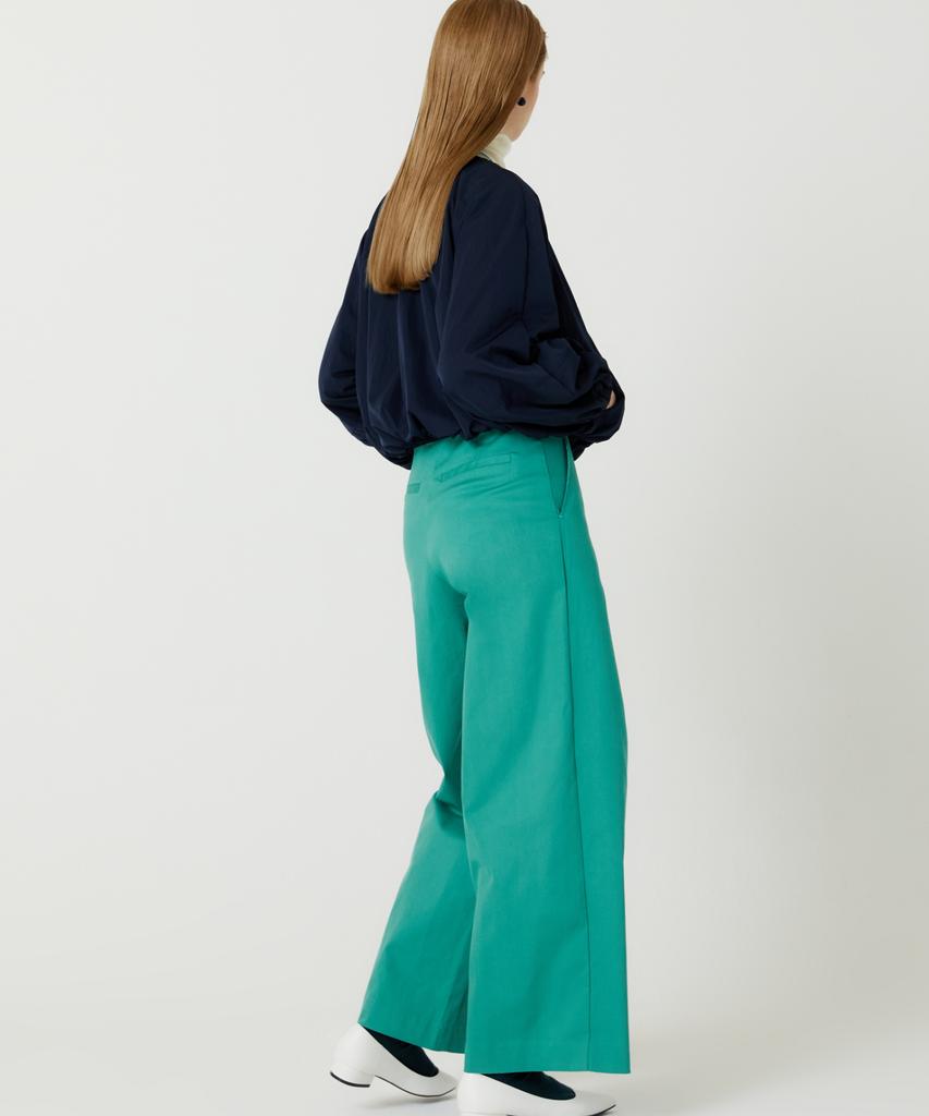 THE STUDIO K One-Tuck Colored Cotton Pants (Green)