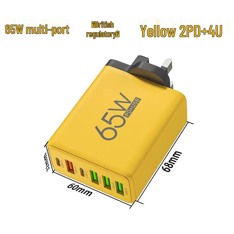 Многопортовое быстрое зарядное устройство 120 Вт: Два USB и два Type-C, совместимость с США и ЕС