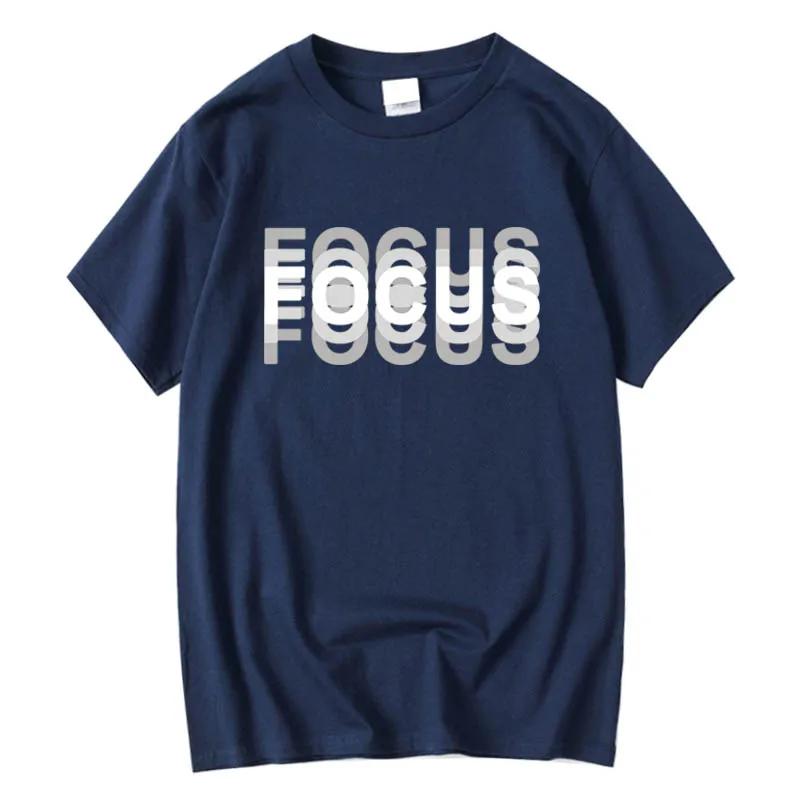 Summer Mens 100 Cotton High Quality Casual Sports Loose Oversized Funny Focus Print Round Neck Short Sleeved Tshirt Tops