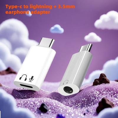Комплект аудиоадаптера 2-в-1: Конвертер USB C на Lightning и Type C на 3,5 мм разъем для наушников для iPhone 15 16 iPad, телефонов Huawei Samsung Xiaomi