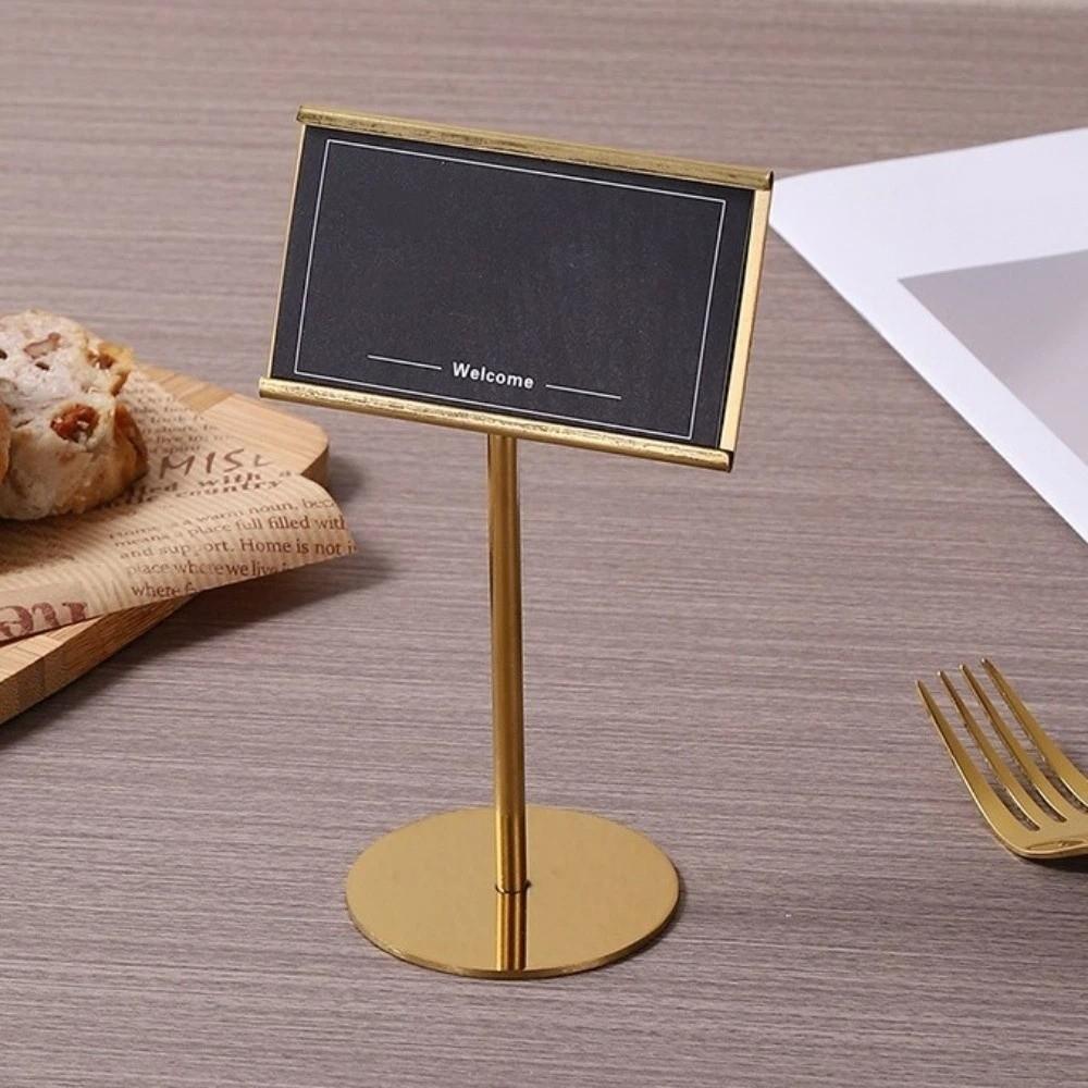 Sleek Menu Card Holder Stainless Steel Place Card Holder Photo Clip Display Rack Office