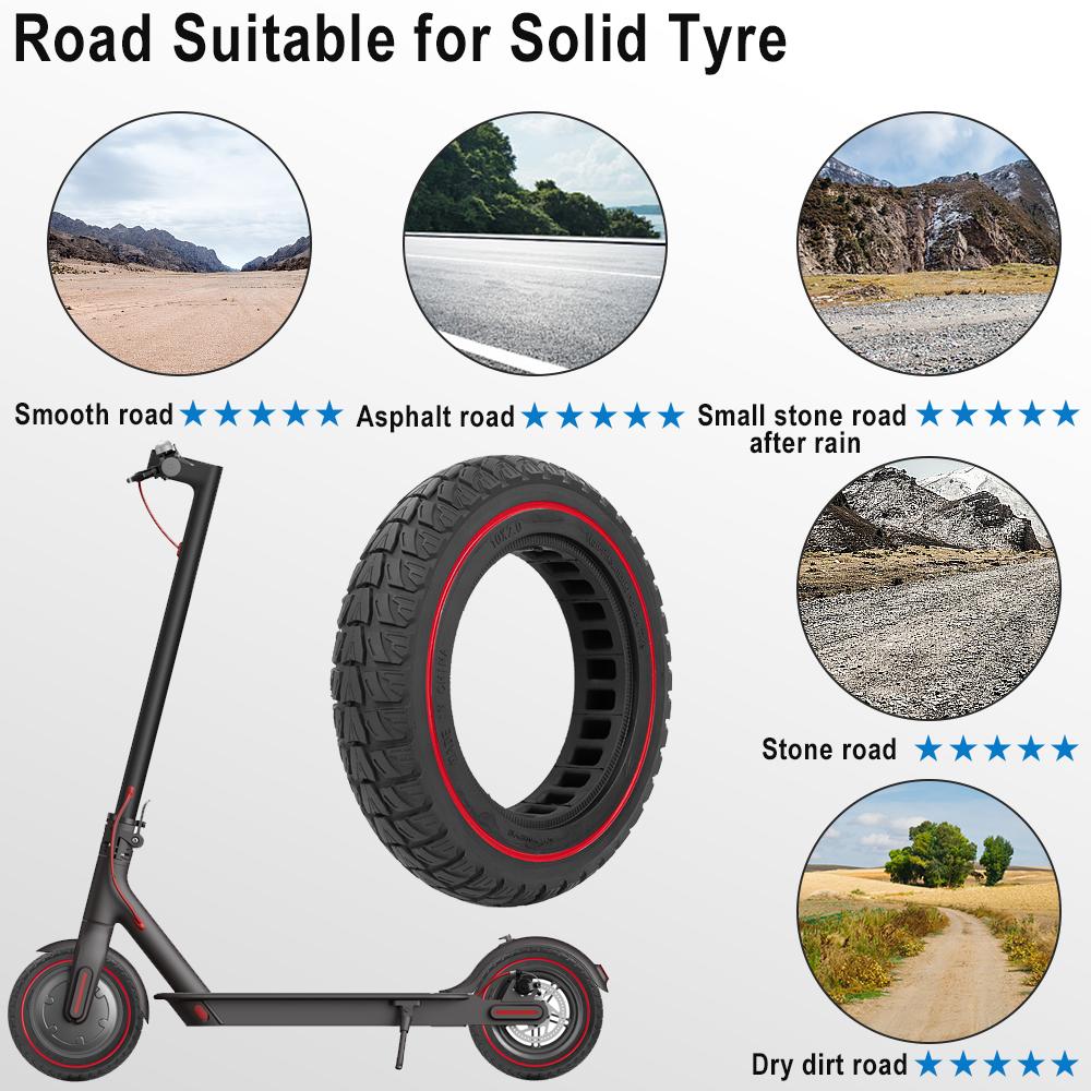 Электрический самокат 10 дюймов 10x2.0 шина для Xiaomi M365 1 S Pro Pro 2 E-Scooter резиновая сплошная шина амортизирующая нескользящая шина аксессуар