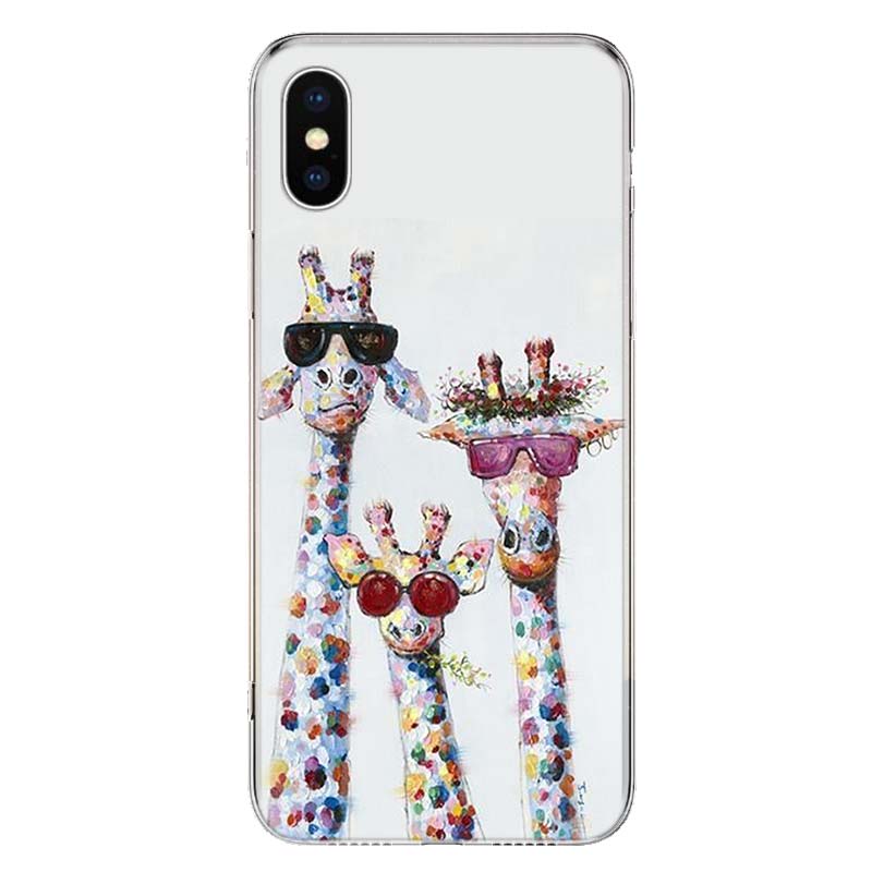 Милый мультяшный жираф чехол для телефона для Apple iPhone 11 12 13 14 Pro 7 XR X XS Max 6 6S 8 Plus + Mini 5 SE принт мягкий