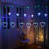 Светодиодные занавески с сердечками, гирлянды, рождественские гирлянды, гирлянды, 8 режимов, вечерние на день Святого Валентина, домашняя свадьба, новогодние украшения