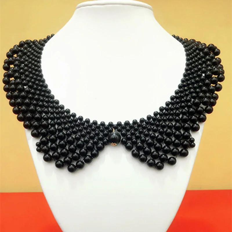 Pearl Fake Collar Stand Beads Detachable Collar Fake Women for Party Bride Dress Decorate False Collar Shirts for Women