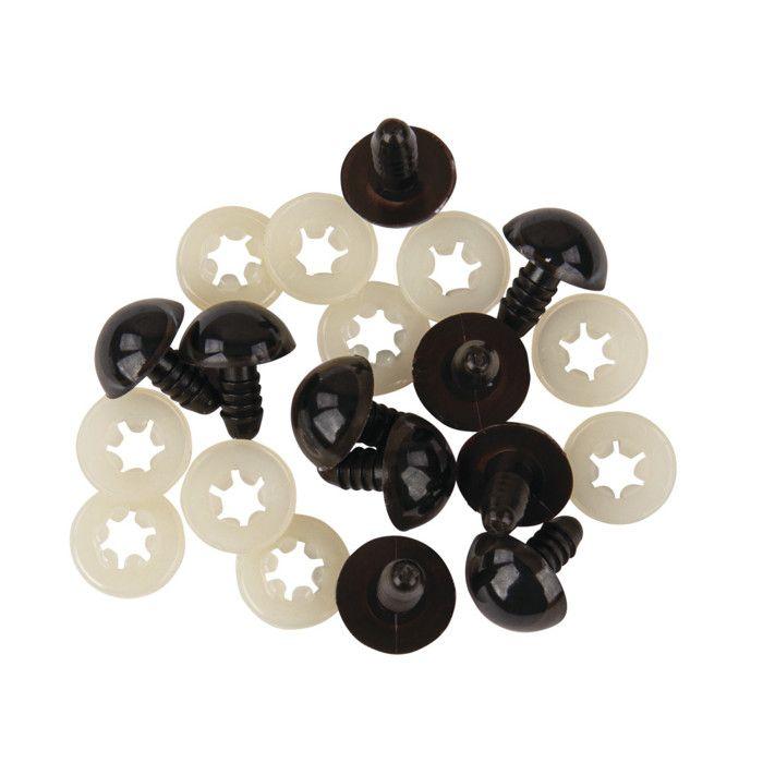 Yeux d'animaux - Rayher - Marron - Accessoire créatif - Décoration artisanale - 10 pièces