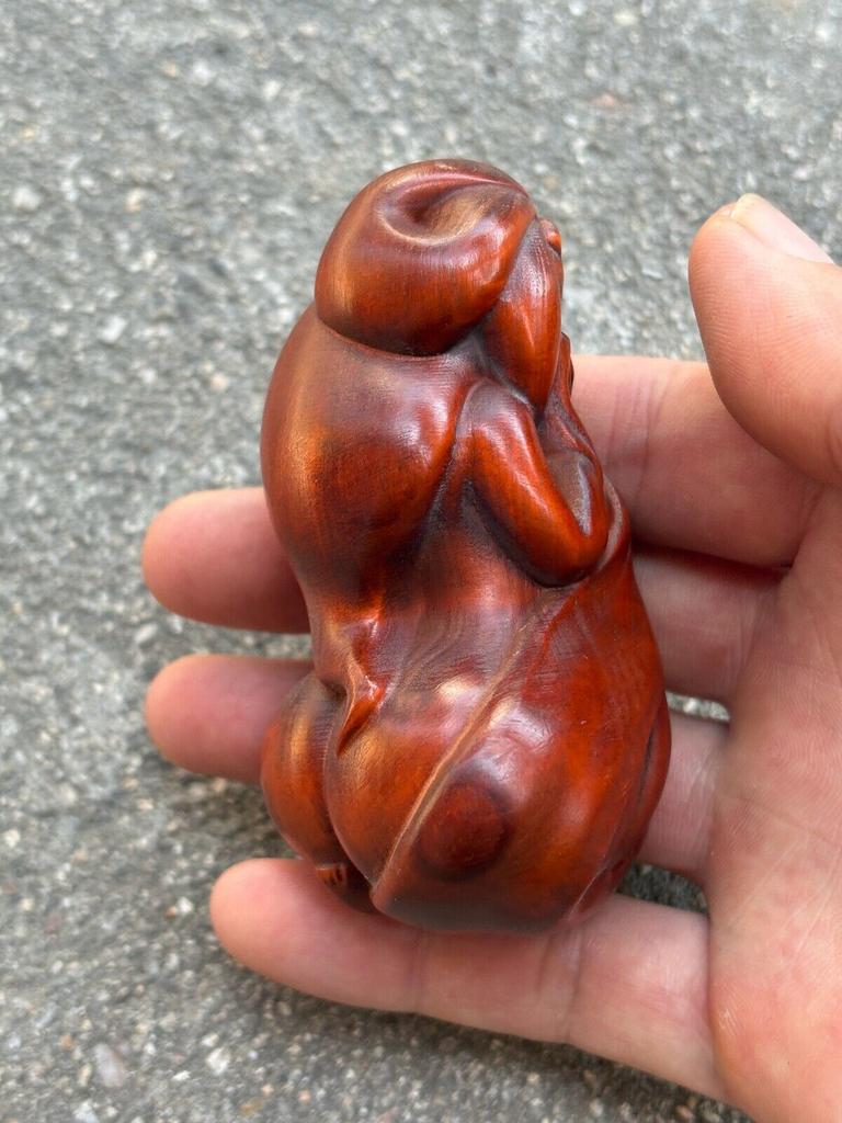 Резьба по самшиту Деревянная резная фигура Сексуальная Милая Красивая женщина Купающаяся статуэтка