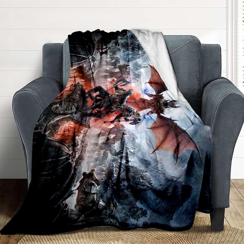 Dragon Battle Flannel Blanket Throw Blanket Soft Warm Sofa Bed Camping home Decor Unique Christmas Gift C9261302