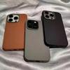 Роскошный матовый кожаный чехол для iPhone 16 15 14 13 12 11 Pro Max X XS Max XR 7 8 Plus SE2 защита объектива противоударный чехол