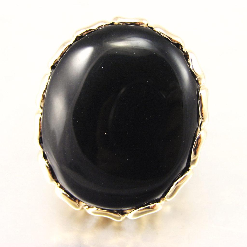 Позолоченное кольцо с ониксом "Oracle"