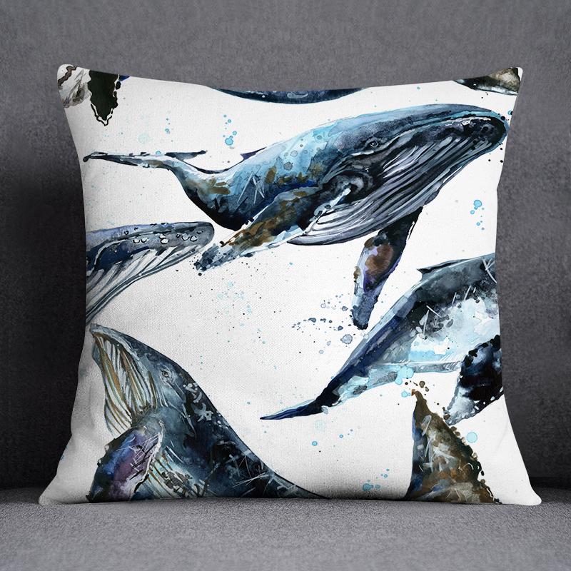 Наволочка с изображением морского животного и русалки, украшение для дома, квадратная наволочка, украшение для дома и офиса, наволочка