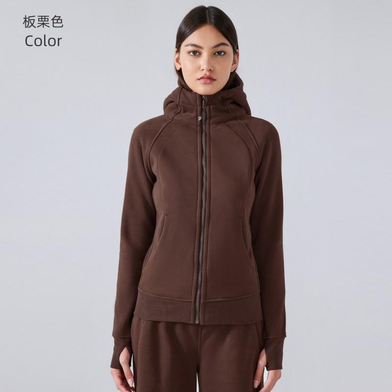Womens Thick Warm Hooded Jacket Outdoor Fitness Yoga Running Sportswear Winter Active Wear DJ028
