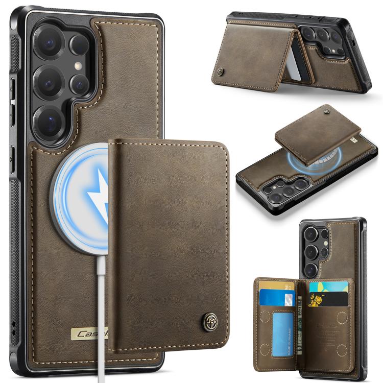 CaseMe Me80 Magnetic RFID Wallet Phone Case For Samsung Galaxy S24 FE 5G, Detachable Multi Card Slot Kickstand Anti-Theft Cover