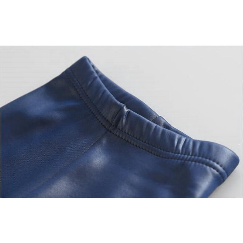 Новые леггинсы для маленьких девочек, зимние детские толстые бархатные леггинсы, брюки-карандаш, детские теплые брюки, леггинсы из искусственной кожи, узкие брюки