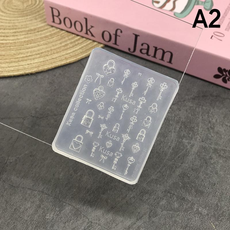 Nail Tool Diy Cartoon Butterfly Button Key Lock Silicone Mold Decorations Accessories Stamping Manicure Art