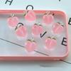 10pcs 3D Peach Flat Resin Charms Pendant Transparent Fruit Pendants  Jewelry Making Accessories