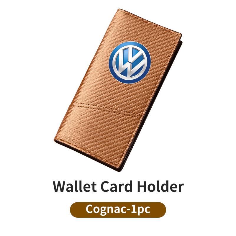VFHJQ1 For Volkswagen VW Men's Carbon Fiber Wallet Large Capacity Car Card Holder Organizer Scirocco Jetta Beetle Golf 4 5 6 Passat