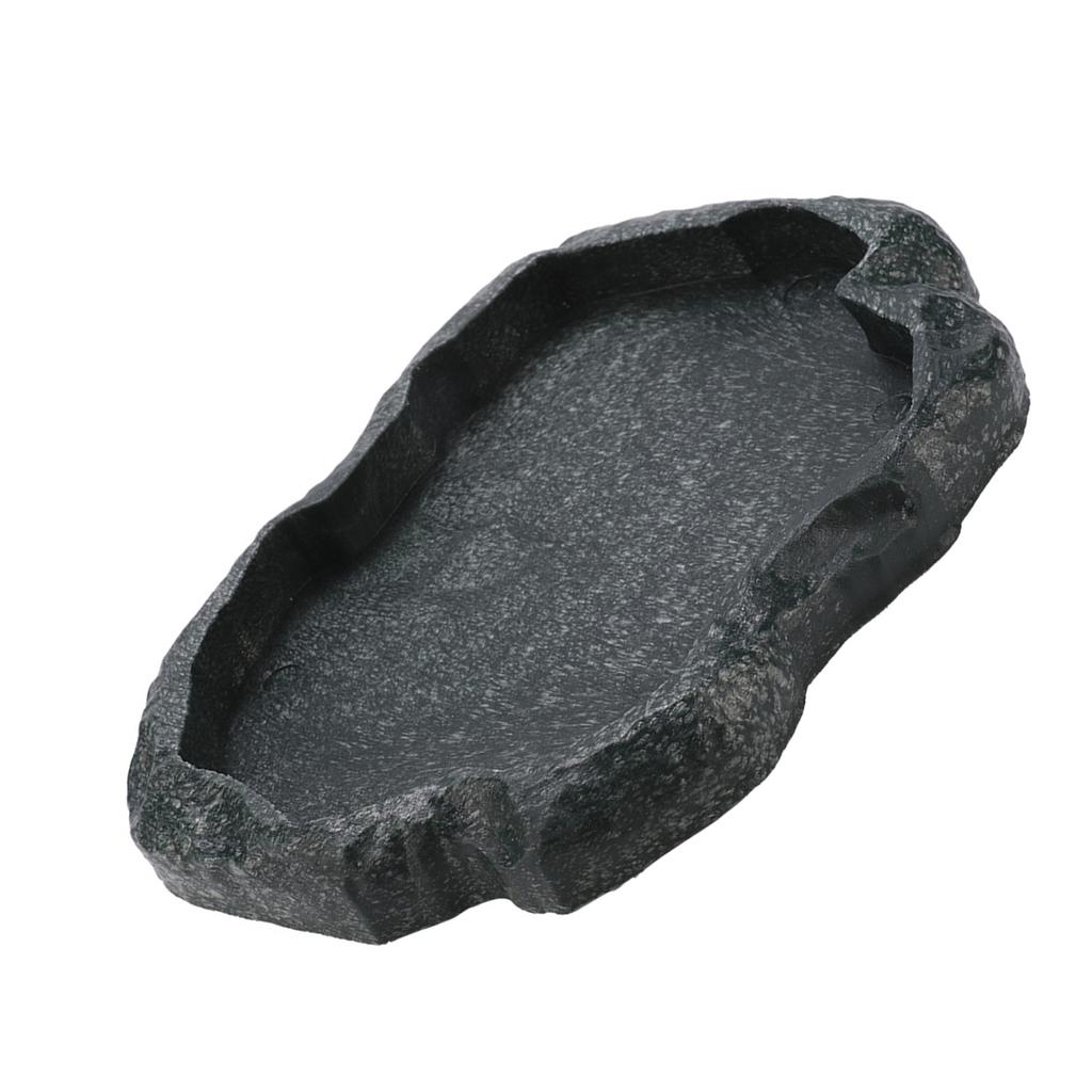 ABS Resin Durable Reptile Rock Food and Water Dish Feeder Bowl for Tortoise Lizard