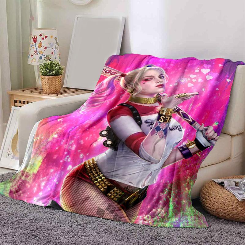 Harley Quinn's Wild Adventure T-ShirtPrint Blanket, Soft Blanket For Sofa Office Bed And Travelling Daughter Birthday Gift esj107