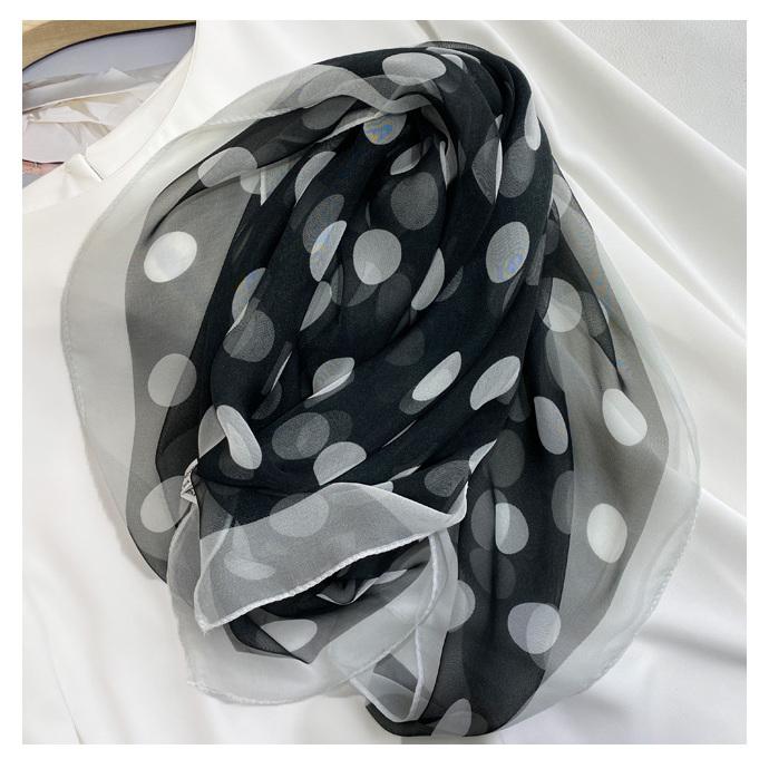 Summer Scarf, Women's Gift, Small Scarf, Polka Dot Versatile Scarf, Sunscreen Thin Scarf