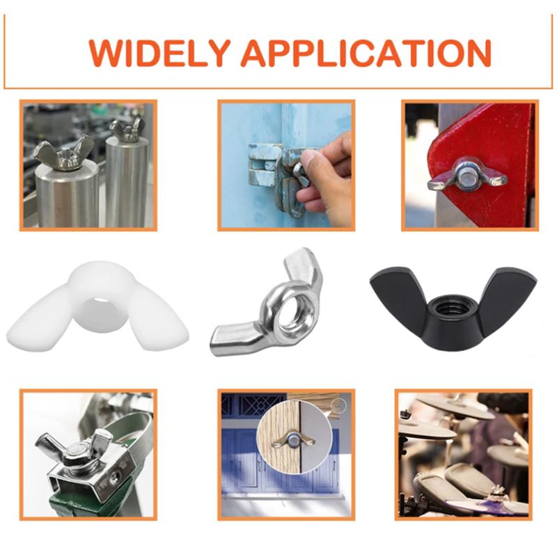 5-25 шт. M3 M4 M5 M6 M8 m10 Нейлон/304 Нержавеющая сталь Гайка с затяжкой вручную Гайка-бабочка Слиток Гайка-барашек Гайки