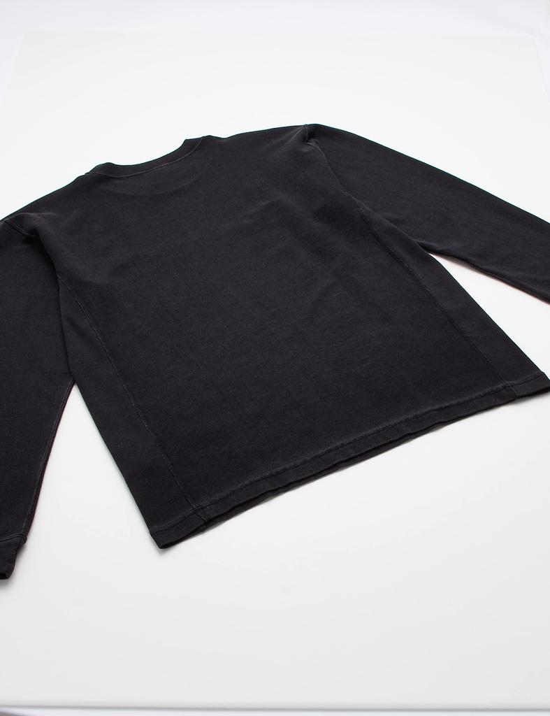 Champion Long Sleeve Black Sulfide Reverse Script Logo Size Men's T-Shirt, 9.4oz, 100% Cotton, Yarn, Weave® Embroidery, Off-Black, M, C3-Q417