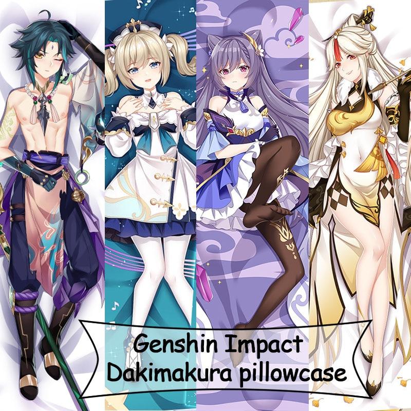 Чехол для подушки Game Genshin Impact Keqing Dakimakura Zhongli, костюм для тела, подушка, двусторонняя наволочка