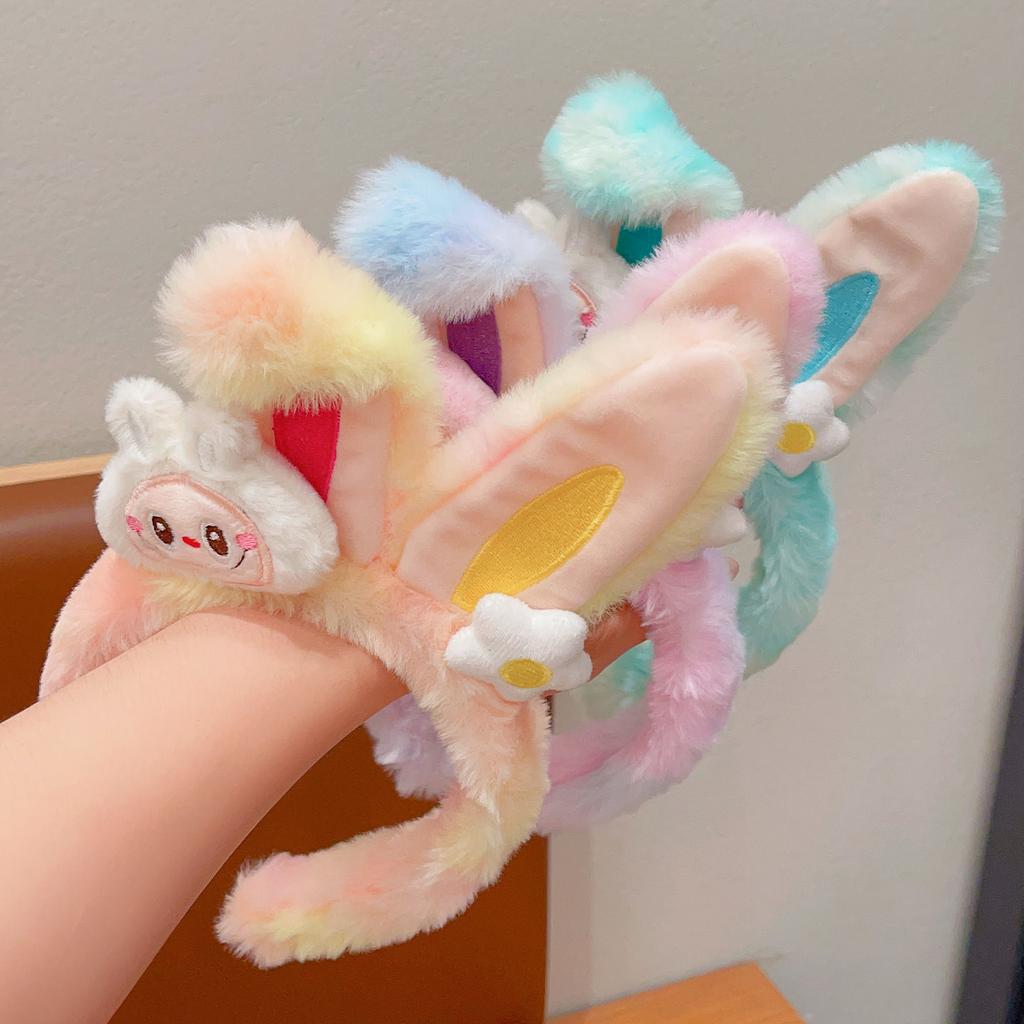 Детские повязки для волос, мультяшные плюшевые повязки для волос, девичьи кроличьи ушки, повязки для умывания