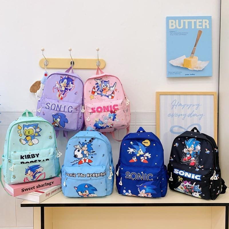 Детский мультяшный рюкзак Sonic из легкого нейлона для использования в детском саду и школе